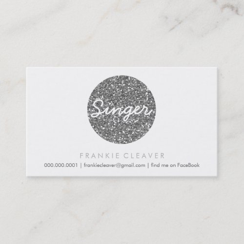 COOL BUSINESS CARD bold spot silver glitter effect