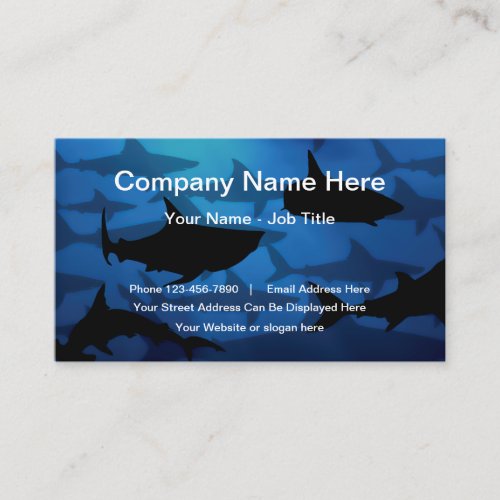 Cool Business Cards With School Of Sharks