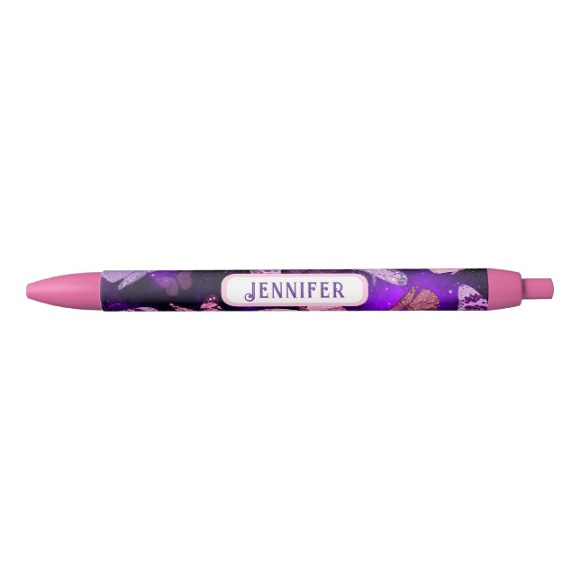 Cool Butterfly Black And Purple  Pen (Front)