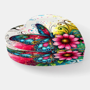 Cool Butterfly Heart Paperweight