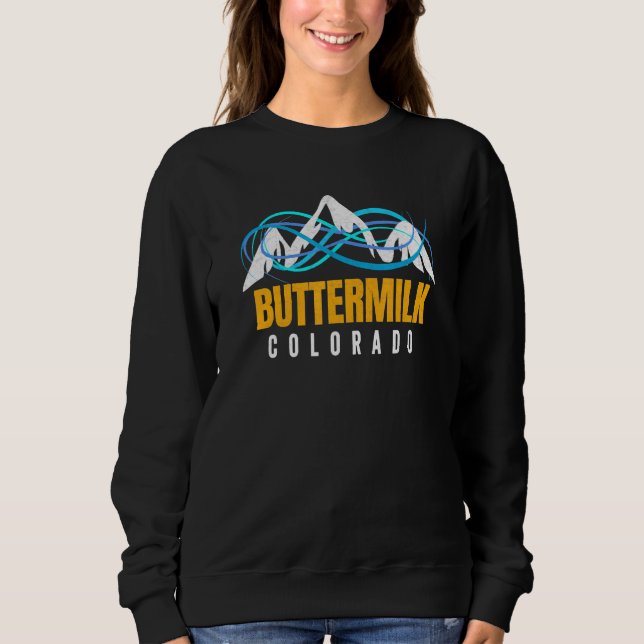 Cool Buttermilk Snowboard Or Ski Co Mountain Skyli Sweatshirt (Front)