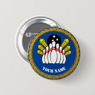 COOL! Button -Bowling- Custom Bowler - Add Name