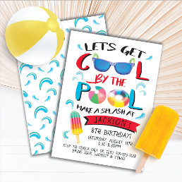 Cool by the Pool Boy Birthday Party Invitation