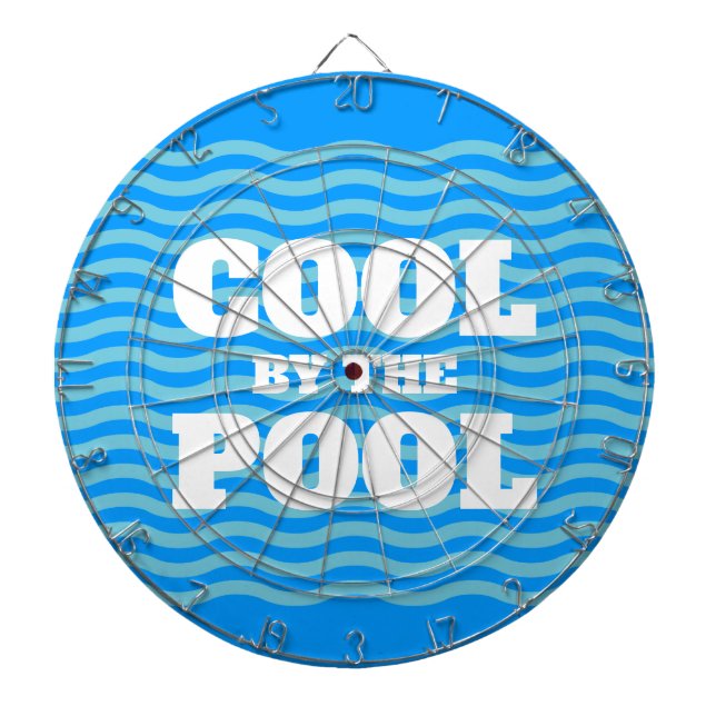 Cool by the pool funny summer vibes custom dart board (Front)
