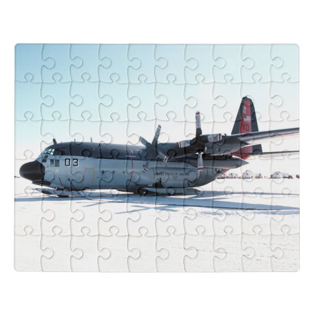 Cool C-130T Hercules Aircraft in Antarctica Jigsaw Puzzle (Puzzle Horizontal)