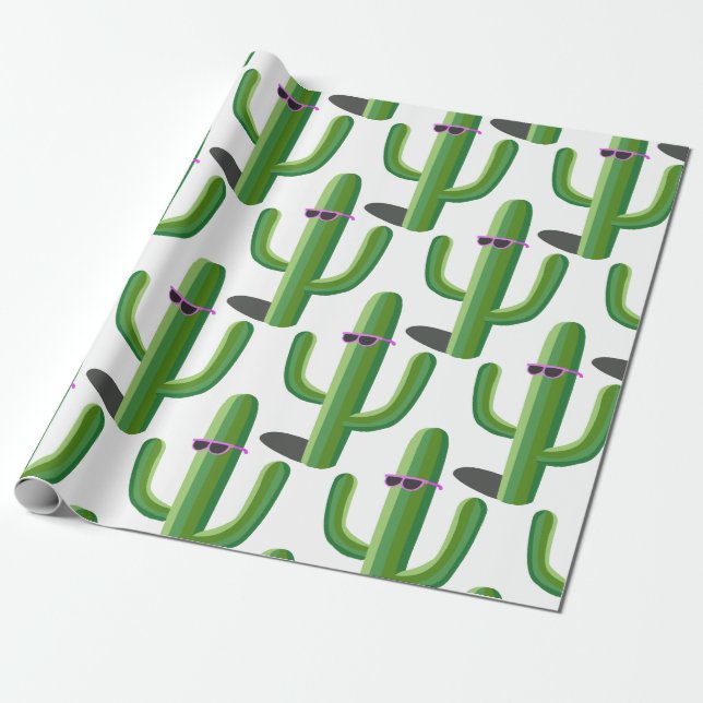 Cool Cacti Wrapping Paper (Unrolled)
