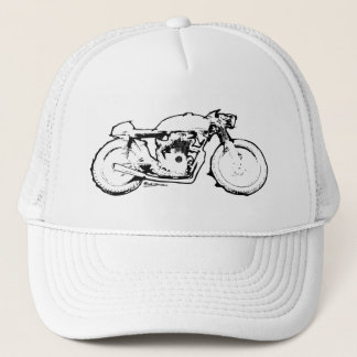 Cool Cafe Racer Motorcycle Drawing Trucker Hat
