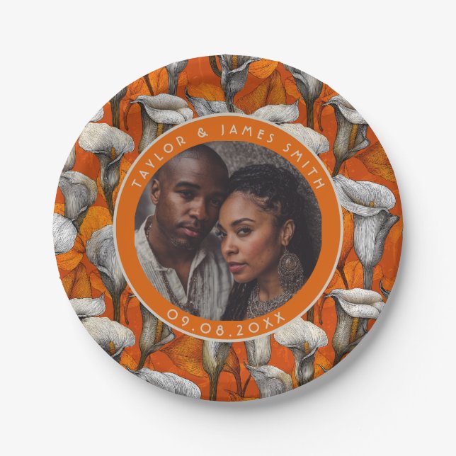 Cool Calle Lilies Plates For Wedding Memories (Front)