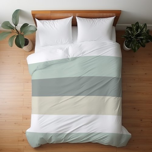 Cool Calming Minimalist Stripes Pattern Duvet Cover