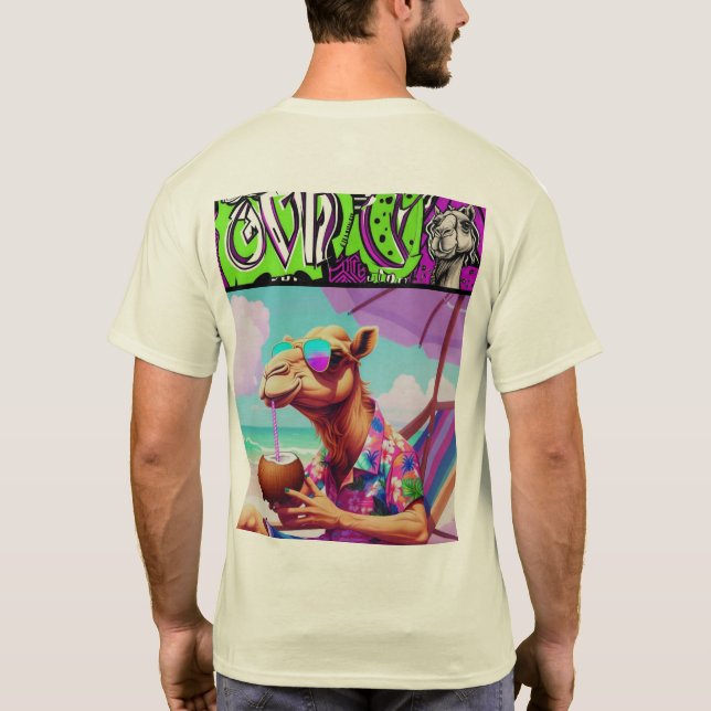 Cool Camel Beach Vibes T-Shirt – Desert Dreams Art (Back)