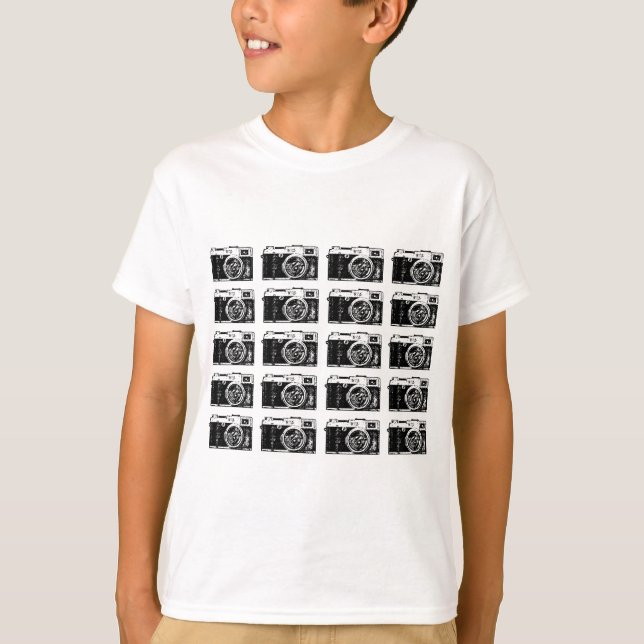 Cool camera pattern T-Shirt (Front)