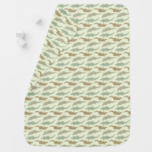 Cool Camo Alligators - seamless pattern.  Baby Blanket