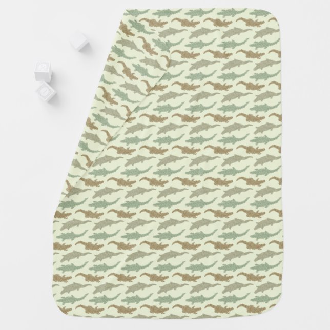 Cool Camo Alligators - seamless pattern.  Baby Blanket (In Situ)
