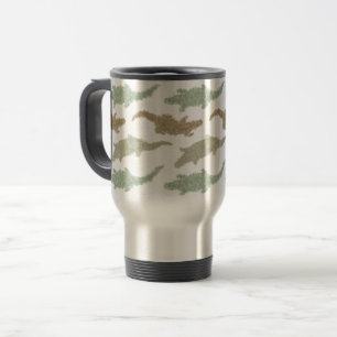 Cool Camo Alligators - seamless pattern. Travel Mug