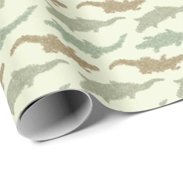 Cool Camo Alligators - seamless pattern.     Wrapping Paper (Roll Corner)