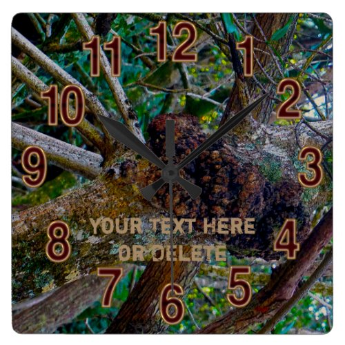 Cool Camo Clock with Your Rustic Text or Delete