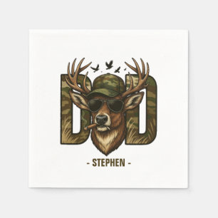 Cool Camouflage Dad – Deer with Sunglasses Napkins