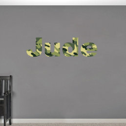 Cool Camouflage Name Kids Room Small Wall Decal