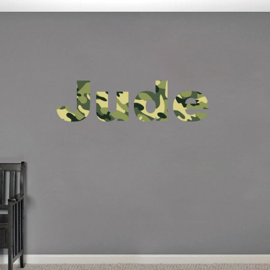 Cool Camouflage Name Kids Room Small Wall Decal (Front)