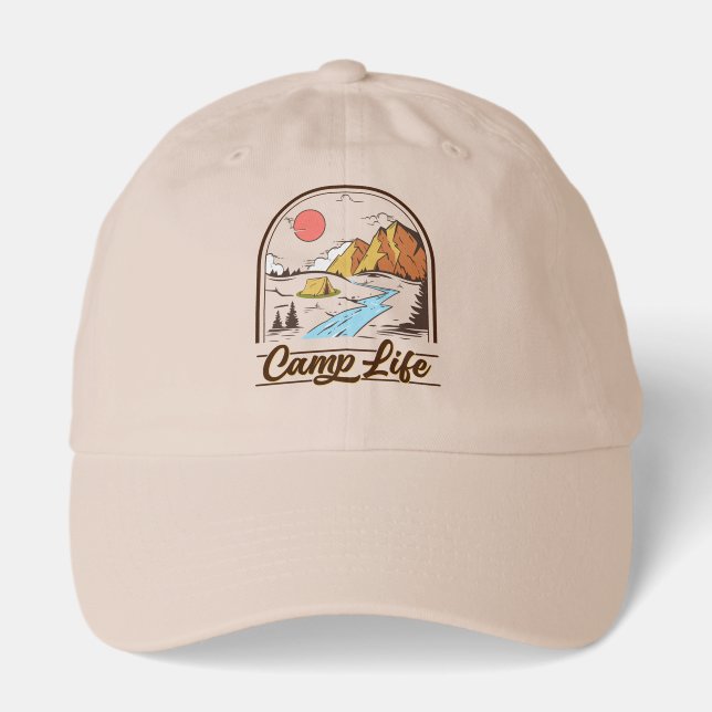 Cool camp life word art  hat (Front)