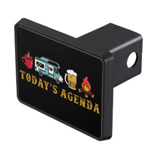Cool camping agenda word art hitch cover