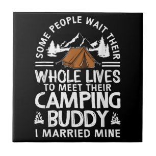 Cool Camping Buddies Gift For Men Women Funny Husb Ceramic Tile