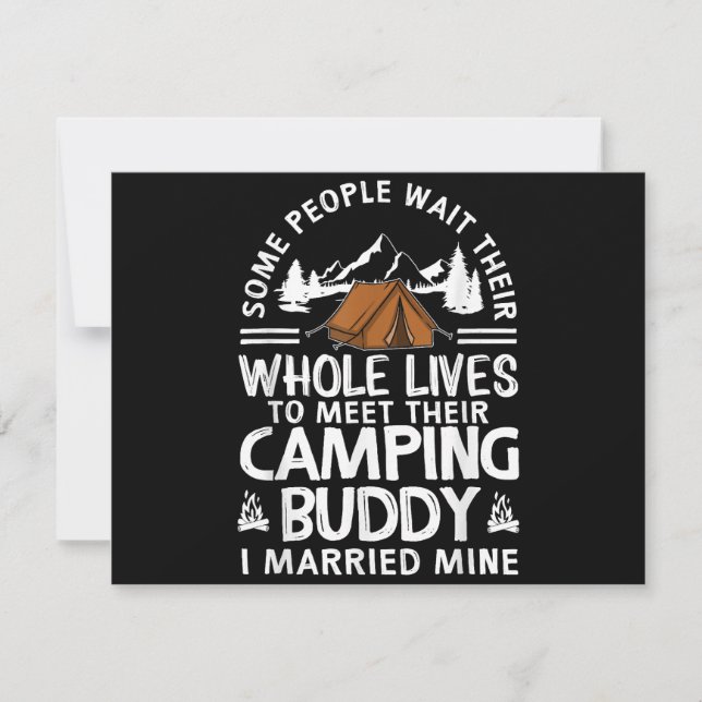 Cool Camping Buddies Gift For Men Women Funny Husb Thank You Card (Front)