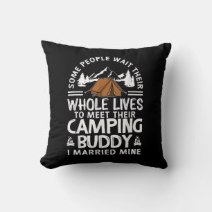 Cool Camping Buddies Gift For Men Women Funny Husb Throw Pillow