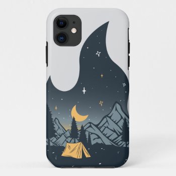 Cool Camping Camper Campfire Under Stars Mountains Iphone 11 Case by Fitastic at Zazzle