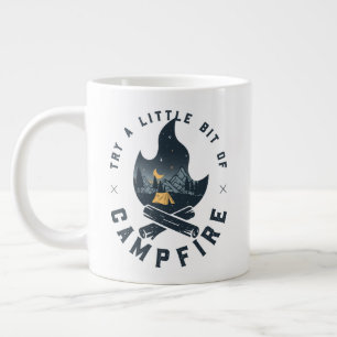 Cool Camping Camper Campfire Under Stars Mountains Giant Coffee Mug