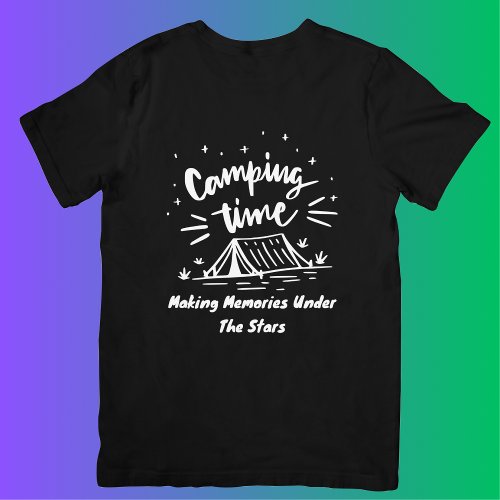 Cool Camping Camper Campfire Under Stars Mountains T_Shirt