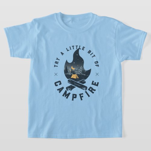 Cool Camping Camper Campfire Under Stars Mountains T_Shirt