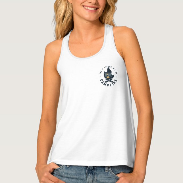 Cool Camping Camper Campfire Under Stars Mountains Tank Top (Front)