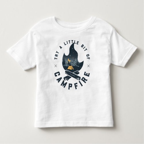 Cool Camping Camper Campfire Under Stars Mountains Toddler T_shirt