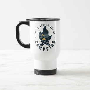 Cool Camping Camper Campfire Under Stars Mountains Travel Mug