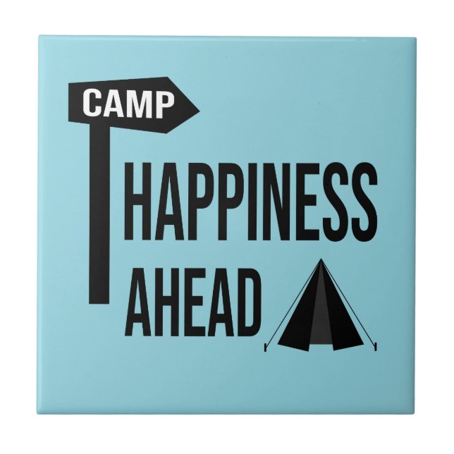 Cool Camping Ceramic Tile (Front)