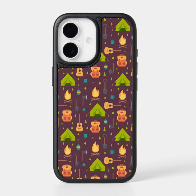Cool Camping Design Outdoorsy Pattern Otterbox iPhone Case (Back)