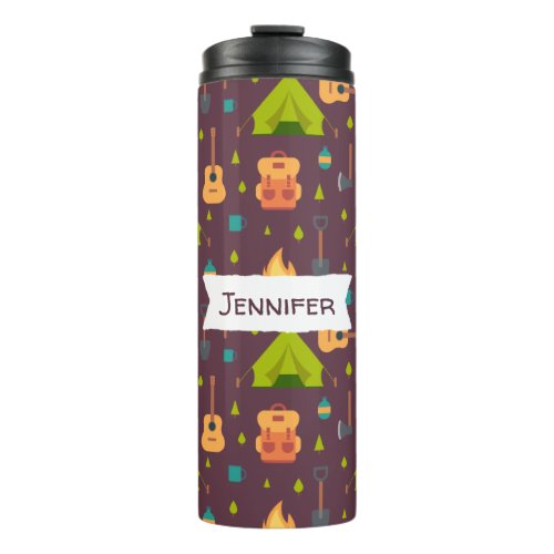 Cool Camping Design Outdoorsy Pattern Thermal Tumbler