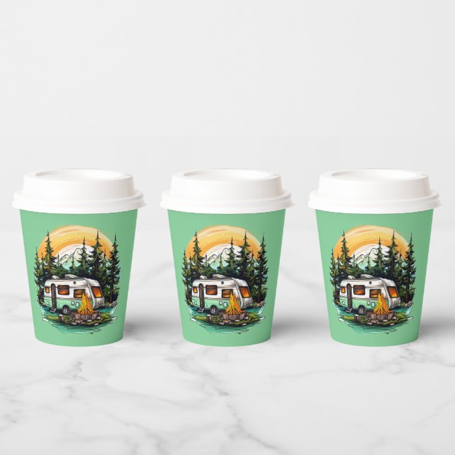 Cool camping lovers party  paper cups (Multi)