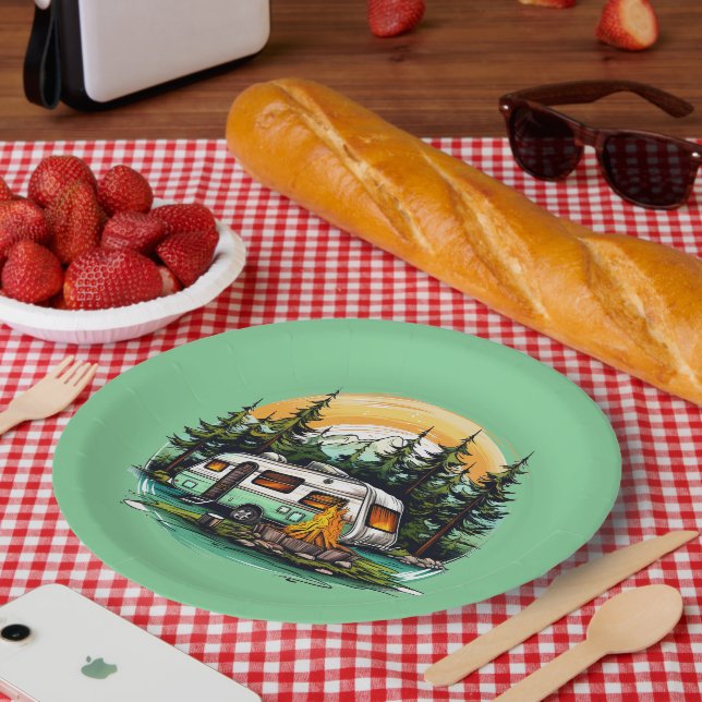 Cool camping lovers party  paper plates (Picnic)