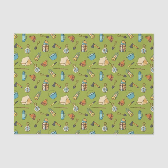 cool camping tiled pattern party  tissue paper (Front)
