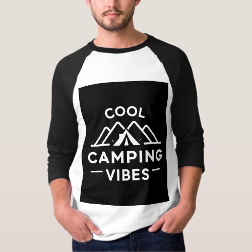 COOL CAMPING VIBES MOUNTAIN T SHIRT FOR ADVENTURE 