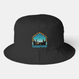 Cool Camping word art  Bucket Hat