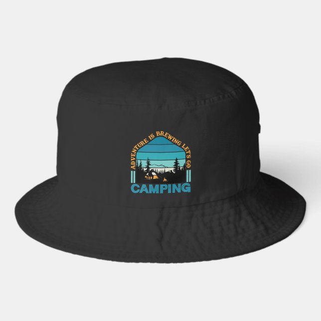 Cool Camping word art  Bucket Hat (Front)