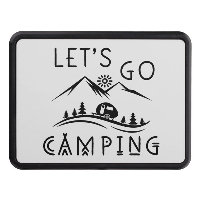 cool camping word art hitch cover (Front)