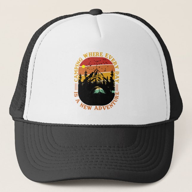 Cool Camping word art  Trucker Hat (Front)