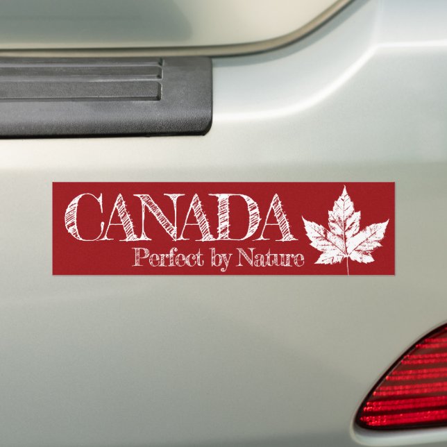 Cool Canada Bumper Sticker Distressed Maple Leaf (On Car)