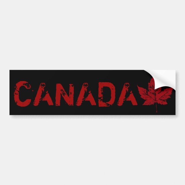 Cool Canada Bumper Sticker Distressed Maple Leaf (Front)