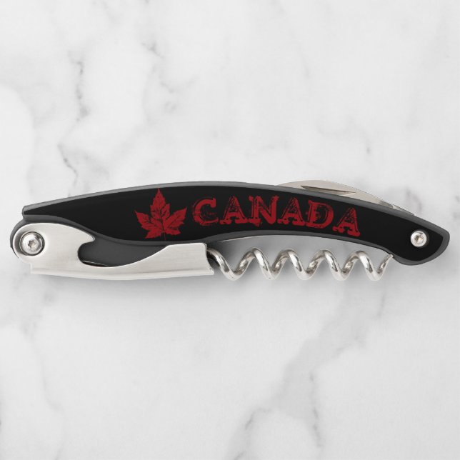Cool Canada Corkscrew Custom Bottle Opener (Front)