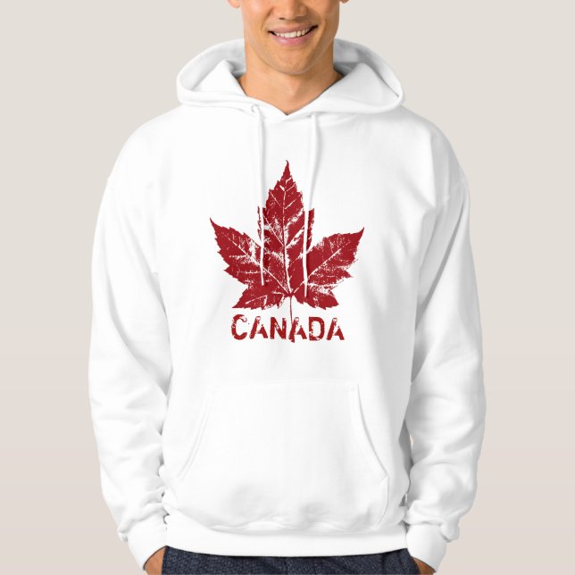 Cool Canada Hoodie Retro Maple Leaf Souvenir (Front)